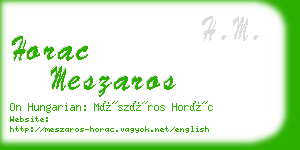 horac meszaros business card